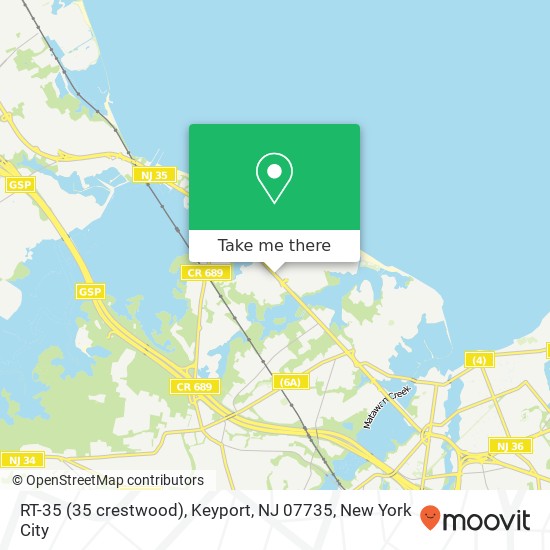 RT-35 (35 crestwood), Keyport, NJ 07735 map