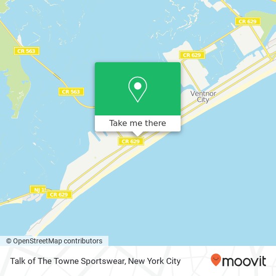 Mapa de Talk of The Towne Sportswear, 8012 Ventnor Ave