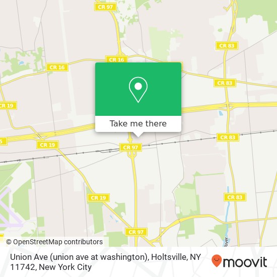 Mapa de Union Ave (union ave at washington), Holtsville, NY 11742