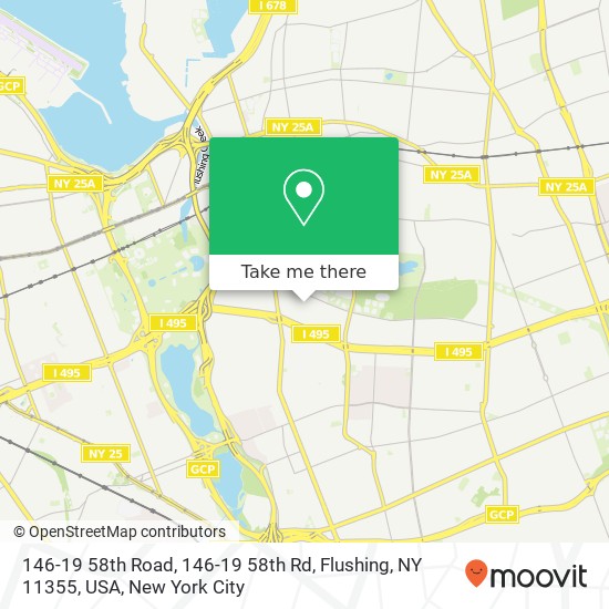 Mapa de 146-19 58th Road, 146-19 58th Rd, Flushing, NY 11355, USA