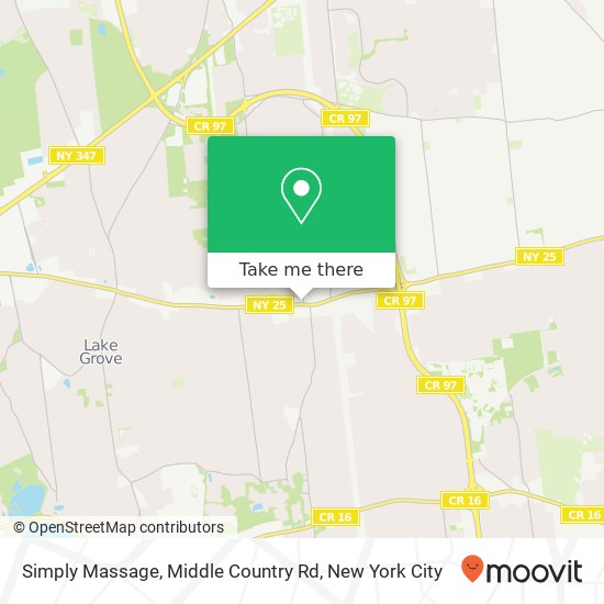 Simply Massage, Middle Country Rd map