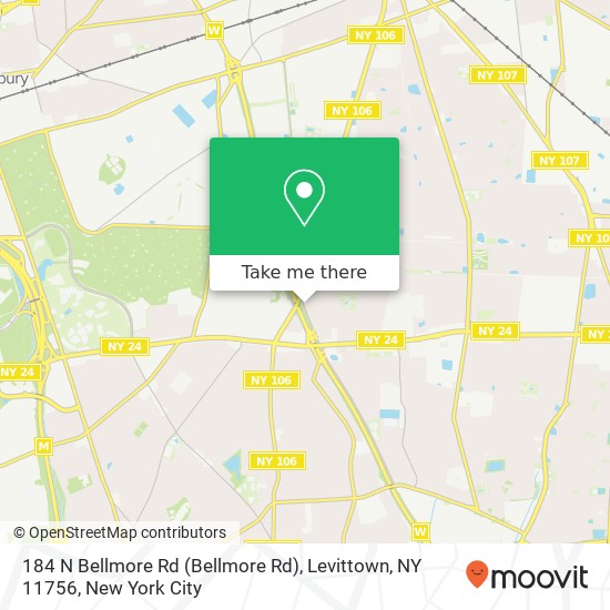 184 N Bellmore Rd (Bellmore Rd), Levittown, NY 11756 map