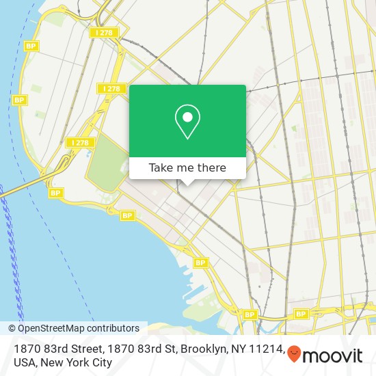 1870 83rd Street, 1870 83rd St, Brooklyn, NY 11214, USA map