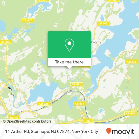 Mapa de 11 Arthur Rd, Stanhope, NJ 07874