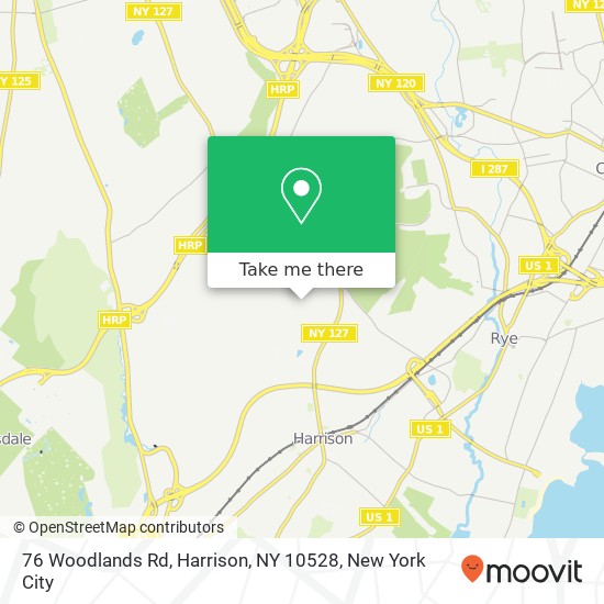 Mapa de 76 Woodlands Rd, Harrison, NY 10528