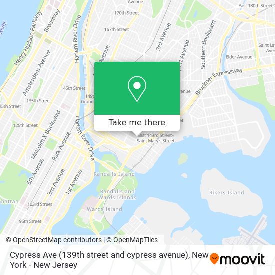 Mapa de Cypress Ave (139th street and cypress avenue)