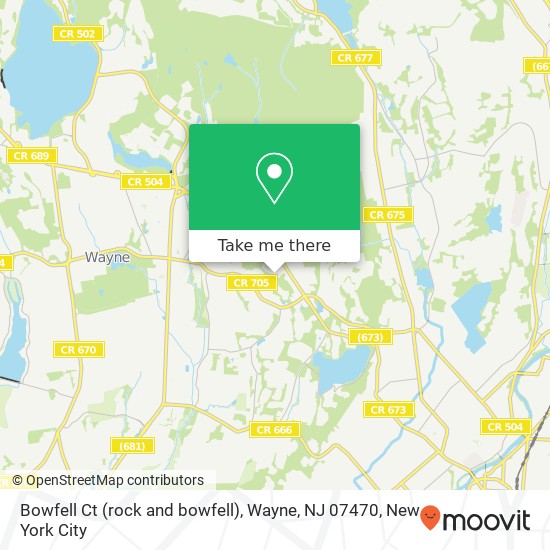 Bowfell Ct (rock and bowfell), Wayne, NJ 07470 map