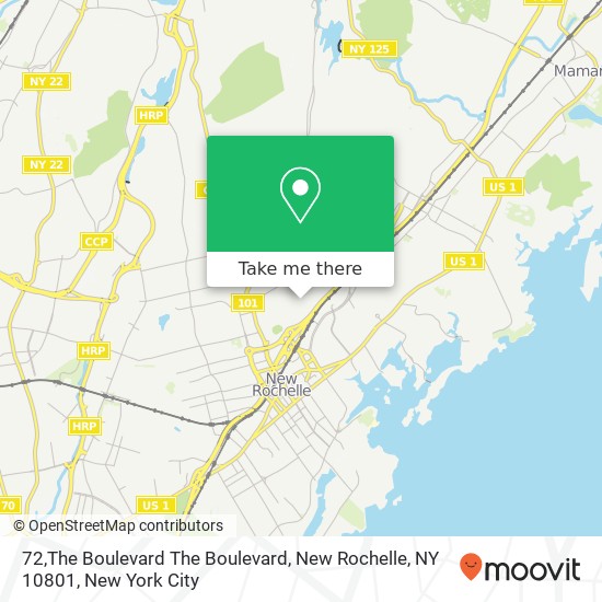 72,The Boulevard The Boulevard, New Rochelle, NY 10801 map