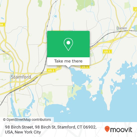 Mapa de 98 Birch Street, 98 Birch St, Stamford, CT 06902, USA