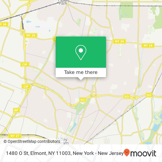 Mapa de 1480 O St, Elmont, NY 11003