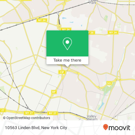 Mapa de 10563 Linden Blvd, Elmont, NY 11003