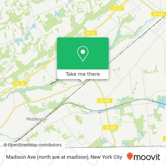 Mapa de Madison Ave (north ave at madison), Dunellen, NJ 08812