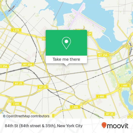 Mapa de 84th St (84th street & 35th), Jackson Heights, NY 11372