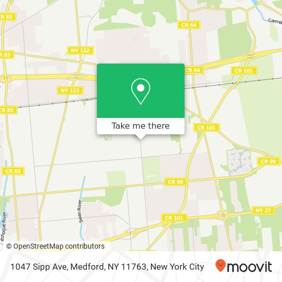 Mapa de 1047 Sipp Ave, Medford, NY 11763