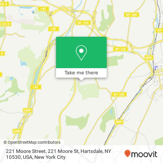 Mapa de 221 Moore Street, 221 Moore St, Hartsdale, NY 10530, USA