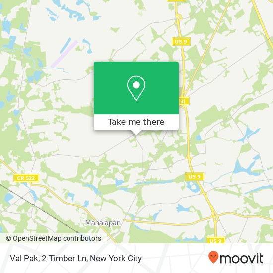 Val Pak, 2 Timber Ln map