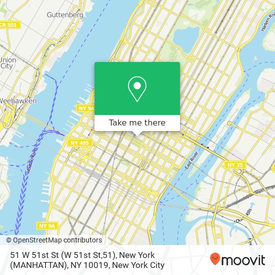 Mapa de 51 W 51st St (W 51st St,51), New York (MANHATTAN), NY 10019