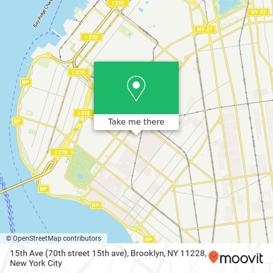 Mapa de 15th Ave (70th street 15th ave), Brooklyn, NY 11228