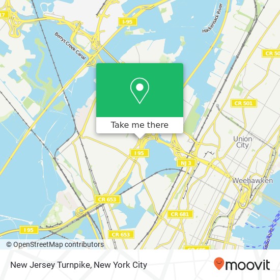New Jersey Turnpike, NJ Tpke, Secaucus, NJ, USA map