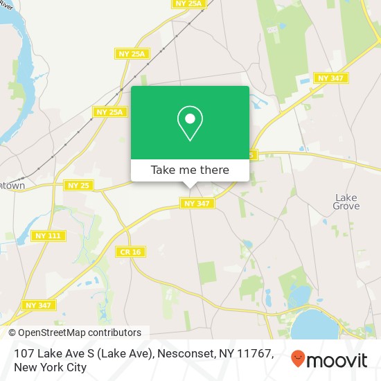 Mapa de 107 Lake Ave S (Lake Ave), Nesconset, NY 11767