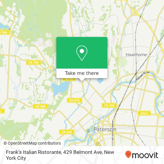 Mapa de Frank's Italian Ristorante, 429 Belmont Ave