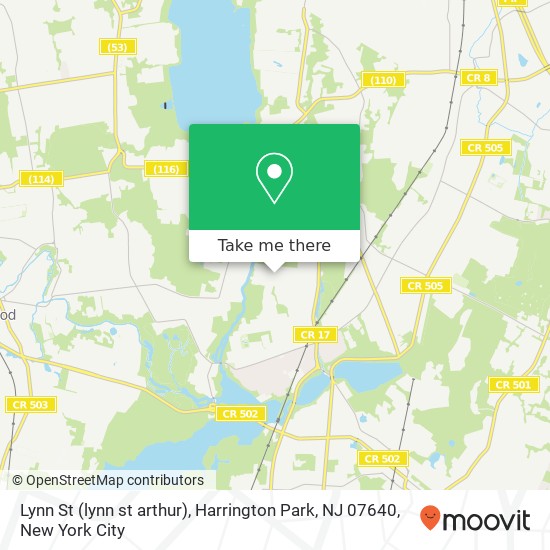 Mapa de Lynn St (lynn st arthur), Harrington Park, NJ 07640