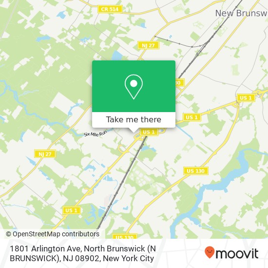 Mapa de 1801 Arlington Ave, North Brunswick (N BRUNSWICK), NJ 08902