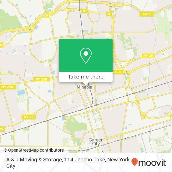 Mapa de A & J Moving & Storage, 114 Jericho Tpke