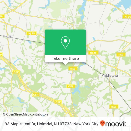 Mapa de 93 Maple Leaf Dr, Holmdel, NJ 07733