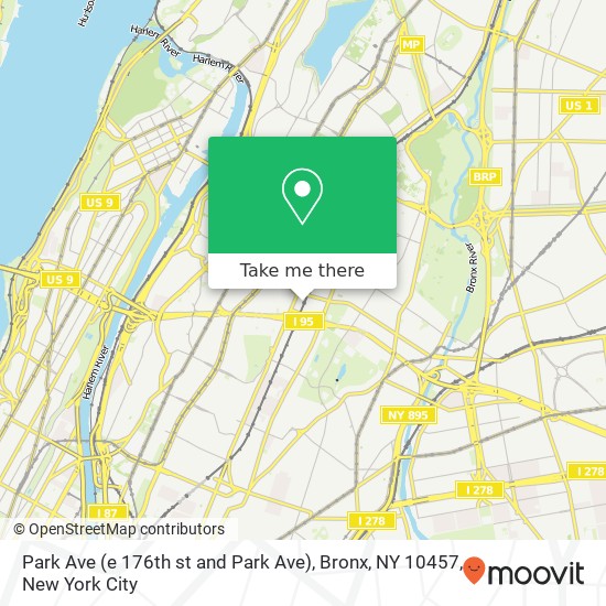 Park Ave (e 176th st and Park Ave), Bronx, NY 10457 map