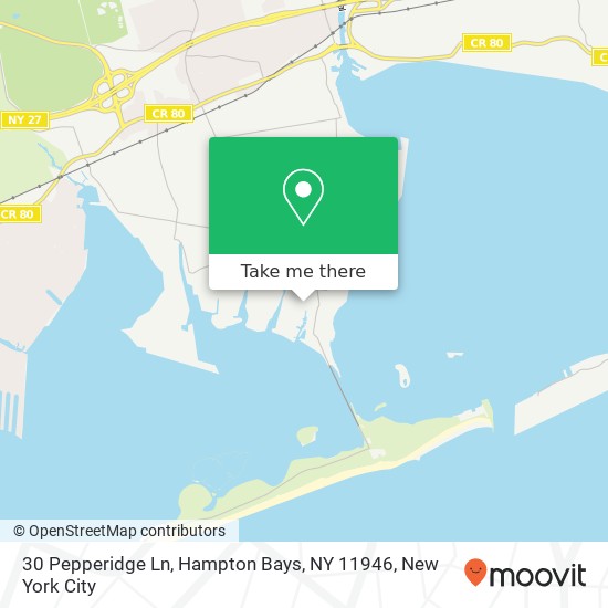30 Pepperidge Ln, Hampton Bays, NY 11946 map