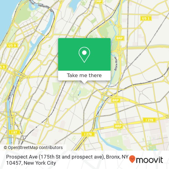 Mapa de Prospect Ave (175th St and prospect ave), Bronx, NY 10457