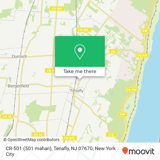 Mapa de CR-501 (501 mahan), Tenafly, NJ 07670