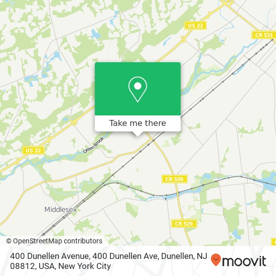 Mapa de 400 Dunellen Avenue, 400 Dunellen Ave, Dunellen, NJ 08812, USA
