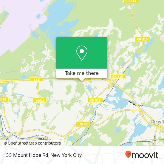 Mapa de 33 Mount Hope Rd, Rockaway, NJ 07866