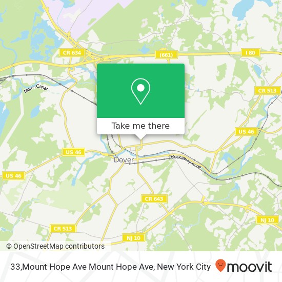 Mapa de 33,Mount Hope Ave Mount Hope Ave, Dover, NJ 07801