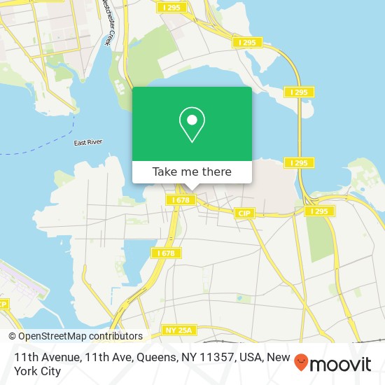 Mapa de 11th Avenue, 11th Ave, Queens, NY 11357, USA