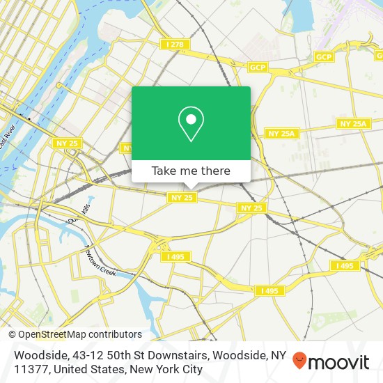 Woodside, 43-12 50th St Downstairs, Woodside, NY 11377, United States map