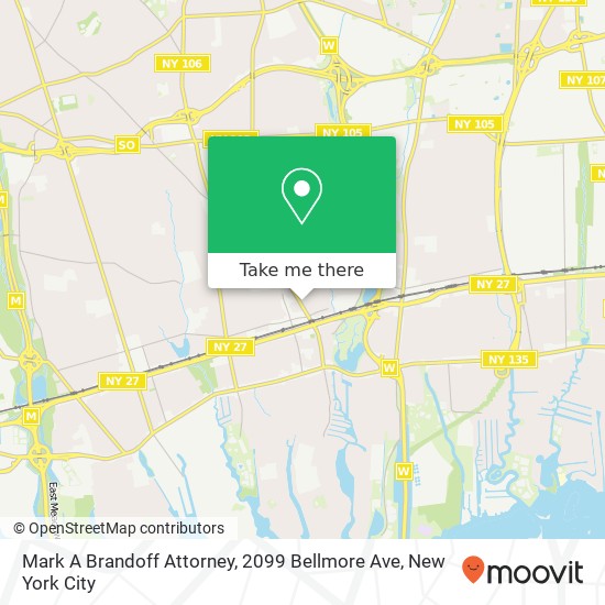 Mark A Brandoff Attorney, 2099 Bellmore Ave map