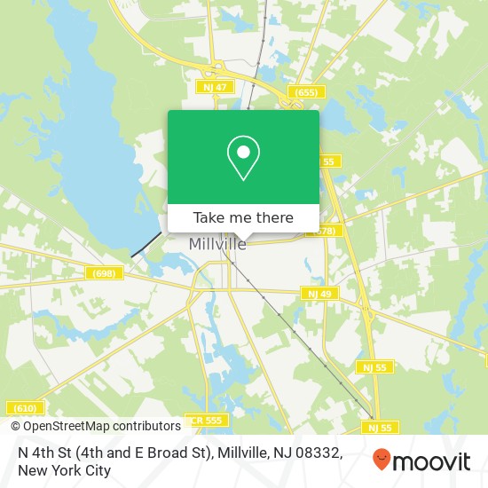 Mapa de N 4th St (4th and E Broad St), Millville, NJ 08332