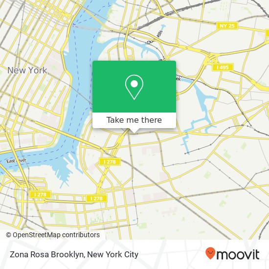 Mapa de Zona Rosa Brooklyn, 571 Lorimer St