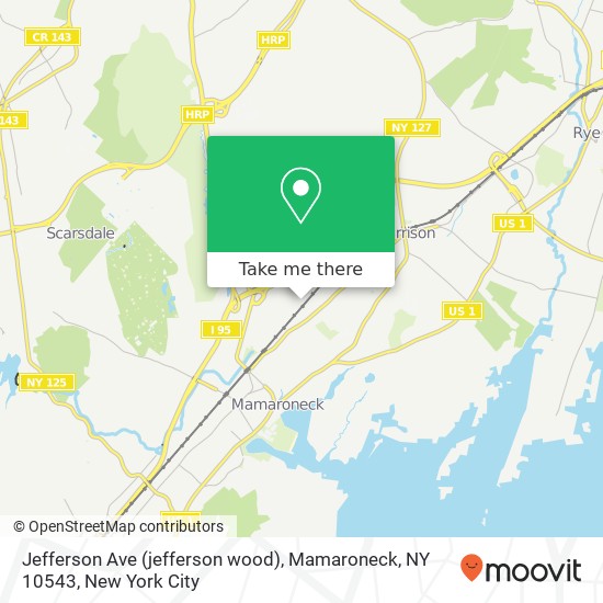 Jefferson Ave (jefferson wood), Mamaroneck, NY 10543 map
