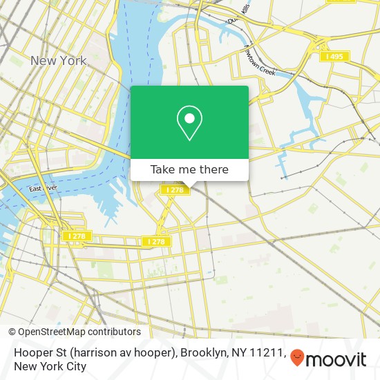 Mapa de Hooper St (harrison av hooper), Brooklyn, NY 11211