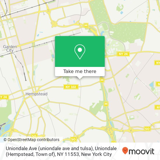 Uniondale Ave (uniondale ave and tulsa), Uniondale (Hempstead, Town of), NY 11553 map