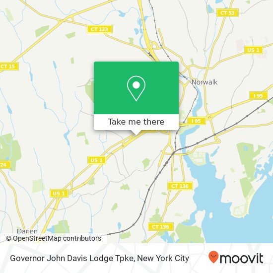 Mapa de Governor John Davis Lodge Tpke, Norwalk, CT 06854