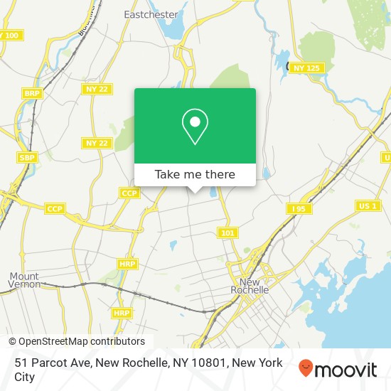Mapa de 51 Parcot Ave, New Rochelle, NY 10801