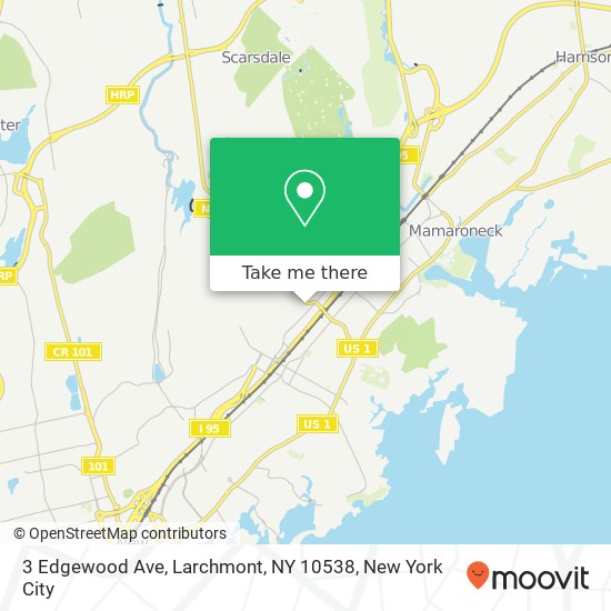 Mapa de 3 Edgewood Ave, Larchmont, NY 10538