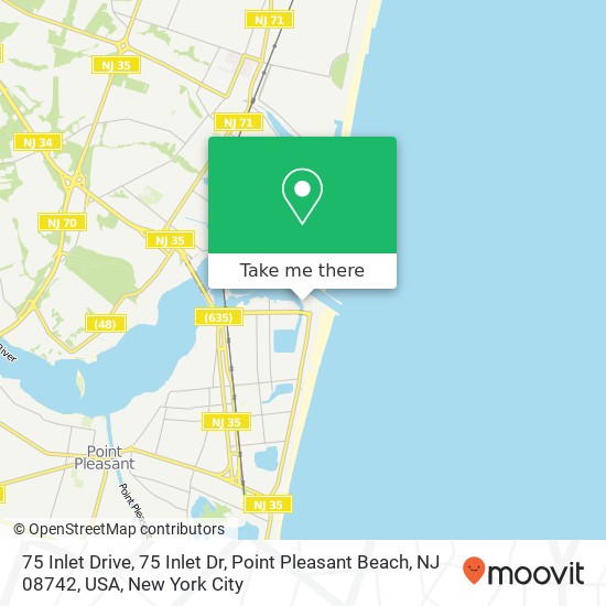 75 Inlet Drive, 75 Inlet Dr, Point Pleasant Beach, NJ 08742, USA map