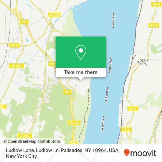 Mapa de Ludlow Lane, Ludlow Ln, Palisades, NY 10964, USA