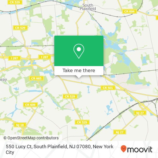 Mapa de 550 Lucy Ct, South Plainfield, NJ 07080